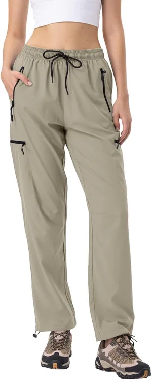 28"/30"/32"/34" Inseam Womens Hiking Pants Tall Quick Dry SPF Cargo Pants Lightweight UPF 50  Dry Fit 4 Zipper Pockets