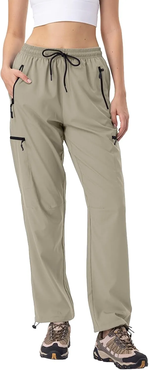 28"/30"/32"/34" Inseam Womens Hiking Pants Tall Quick Dry SPF Cargo Pants Lightweight UPF 50  Dry Fit 4 Zipper Pockets