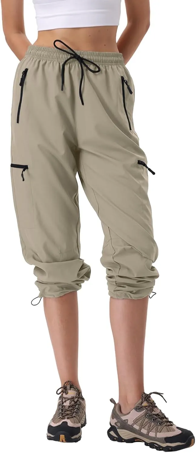 28"/30"/32"/34" Inseam Womens Hiking Pants Tall Quick Dry SPF Cargo Pants Lightweight UPF 50  Dry Fit 4 Zipper Pockets
