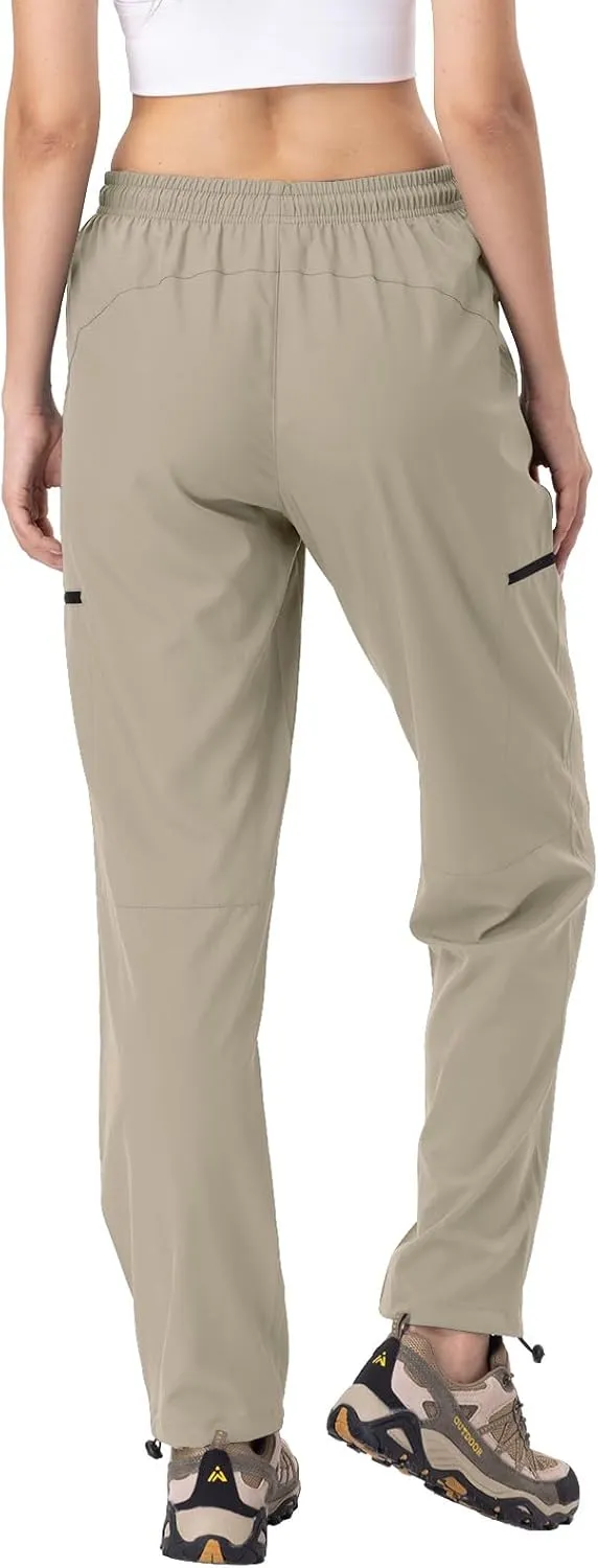 28"/30"/32"/34" Inseam Womens Hiking Pants Tall Quick Dry SPF Cargo Pants Lightweight UPF 50  Dry Fit 4 Zipper Pockets