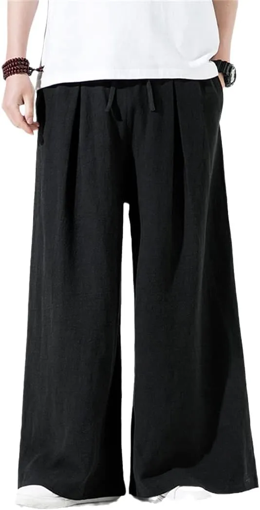 Alloaone Men's Solid Color Harem Pants Harajuku Loose Ankle-Length Trousers Streetwear Pants