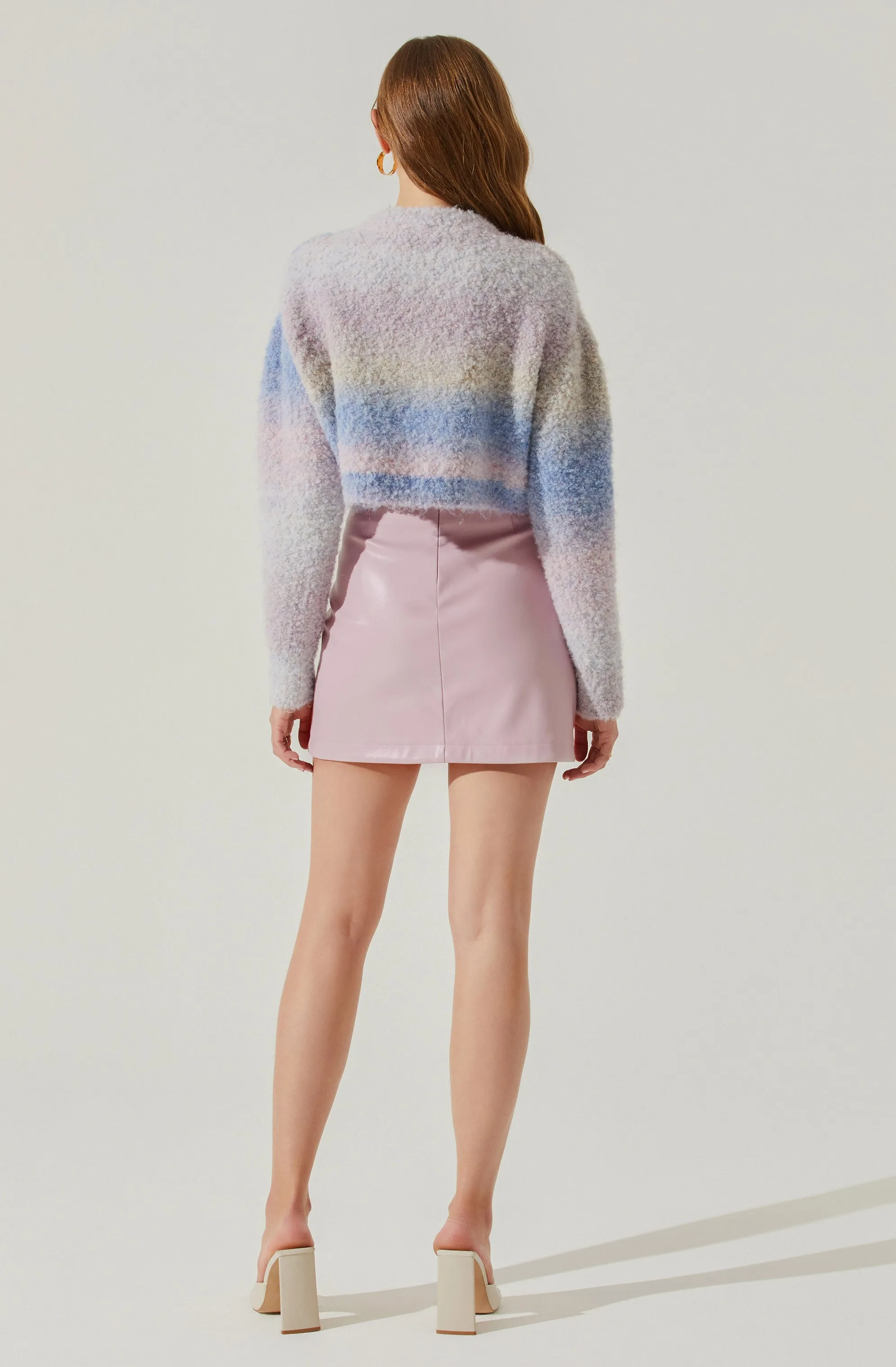 ASTR The Label Alita Cropped Ombre Sweater in Blue Ombre