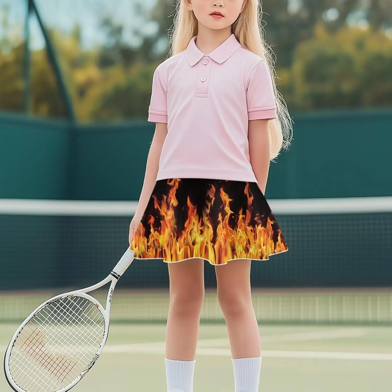 Athletic Skort for Girls 5-14 Flowy Skort with Pocket Summer Sports Skirt Yoga Dance Tennis