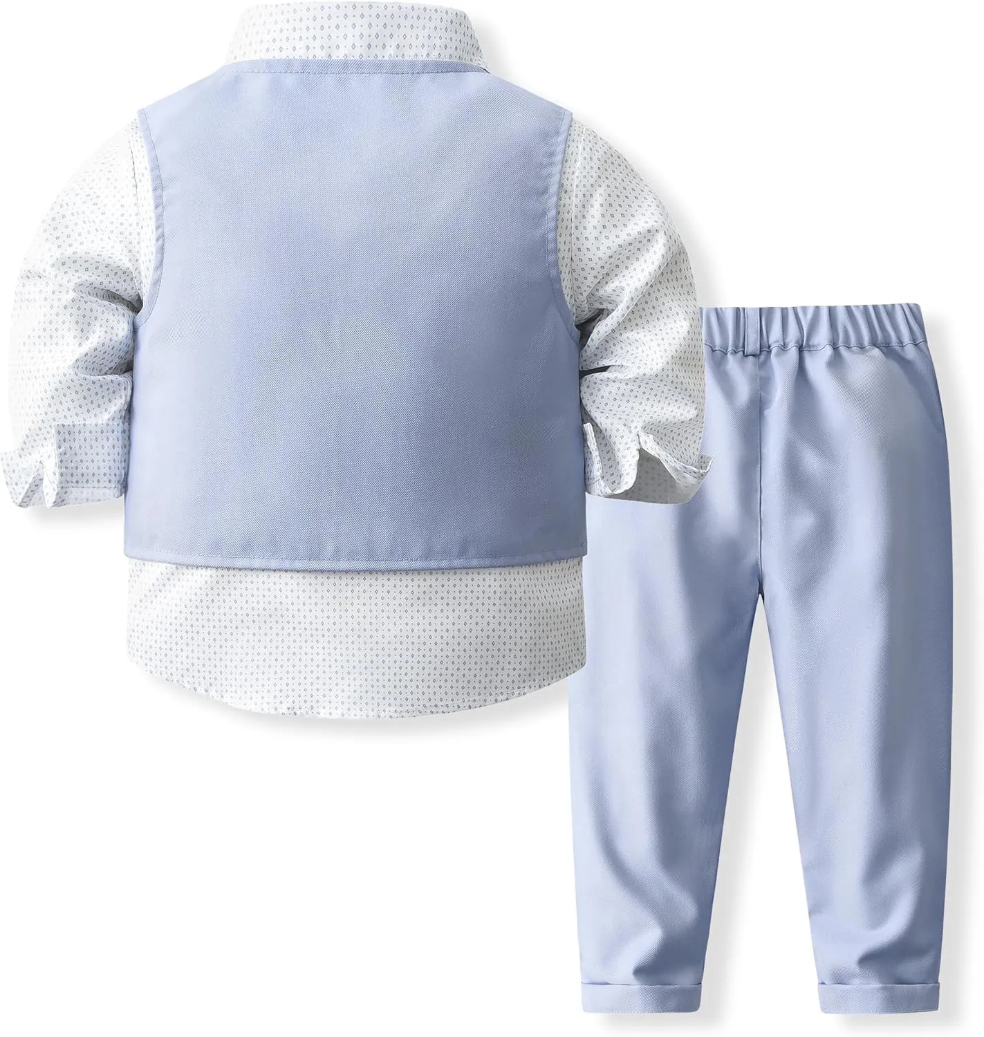 Baby Boys' 4-Piece Set with Dress Shirt, Vest, Pants, and Tie