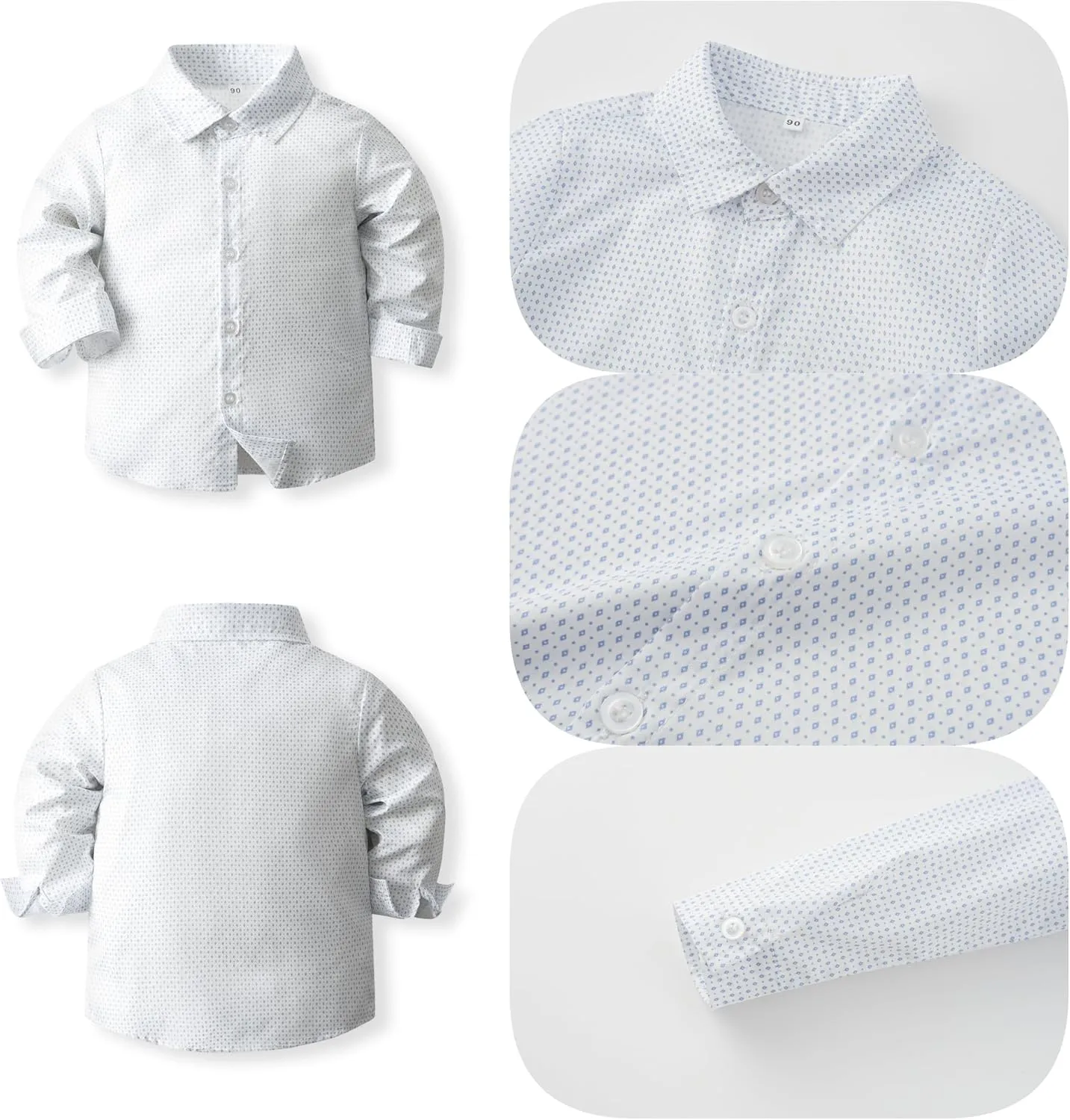 Baby Boys' 4-Piece Set with Dress Shirt, Vest, Pants, and Tie