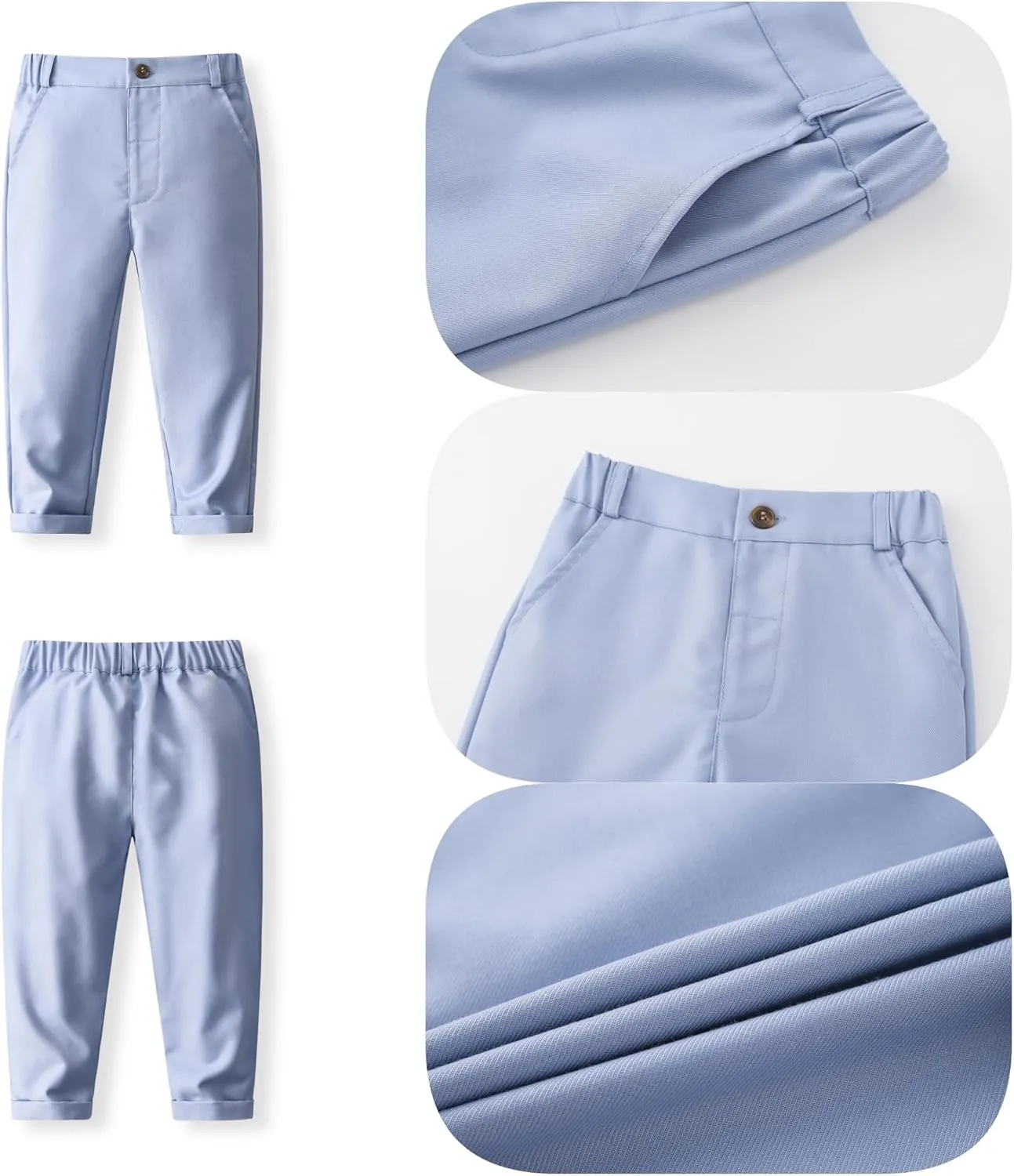 Baby Boys' 4-Piece Set with Dress Shirt, Vest, Pants, and Tie