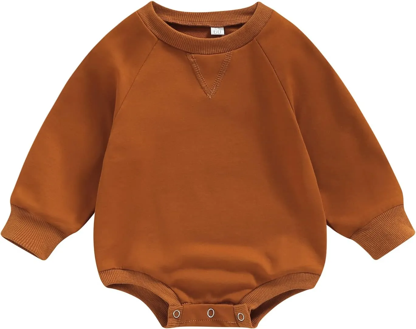 Baby Girl Boy Solid Sweatshirt Bubble Romper Crewneck Bodysuit Pullover Tops Oversized Newborn Sweater Romper Outfit