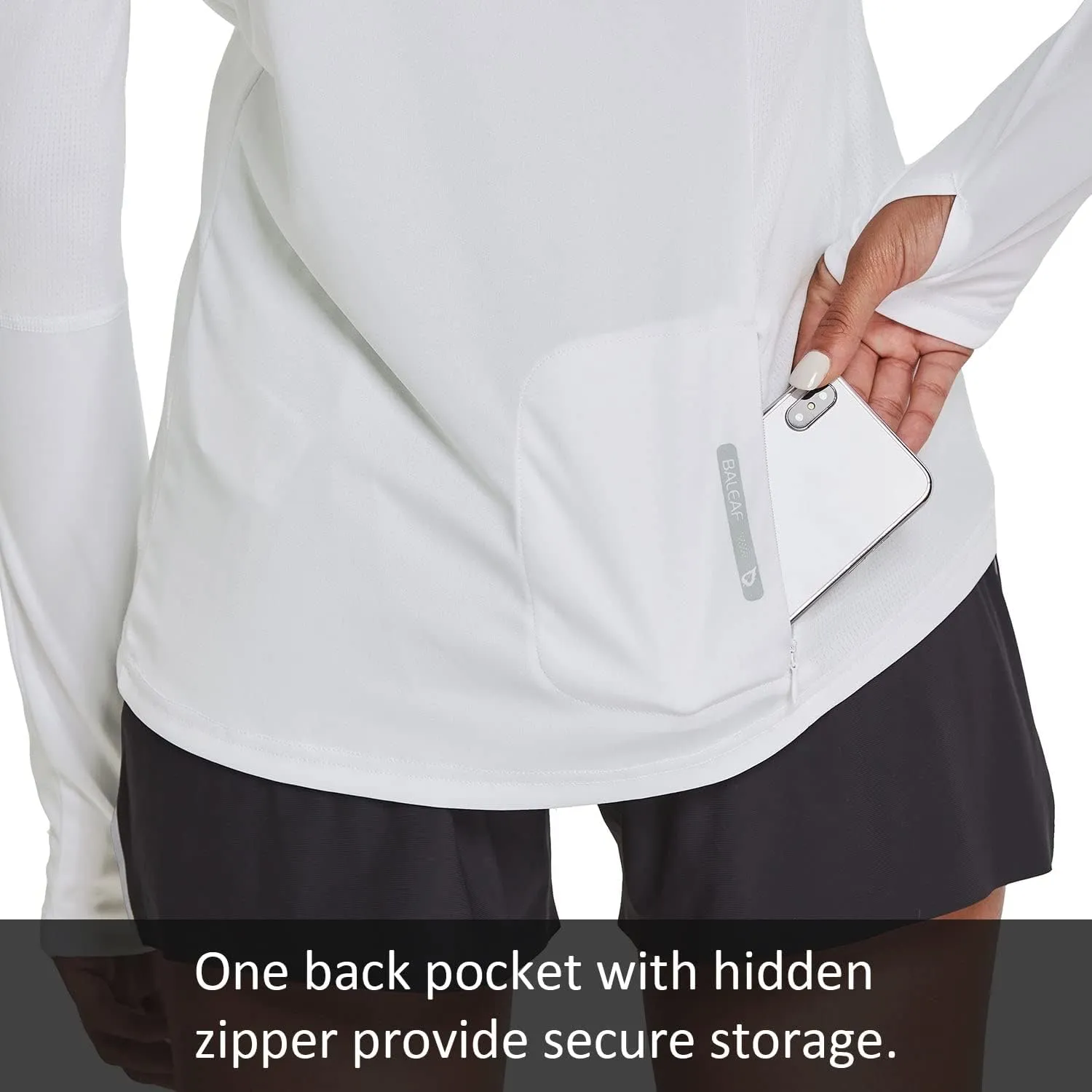 baleaf Women's Long Sleeve Rash Guard with Face Cover UPF 50  Swim Shirts Sun Hoddie Lightweight Quick Dry Hiking Tops