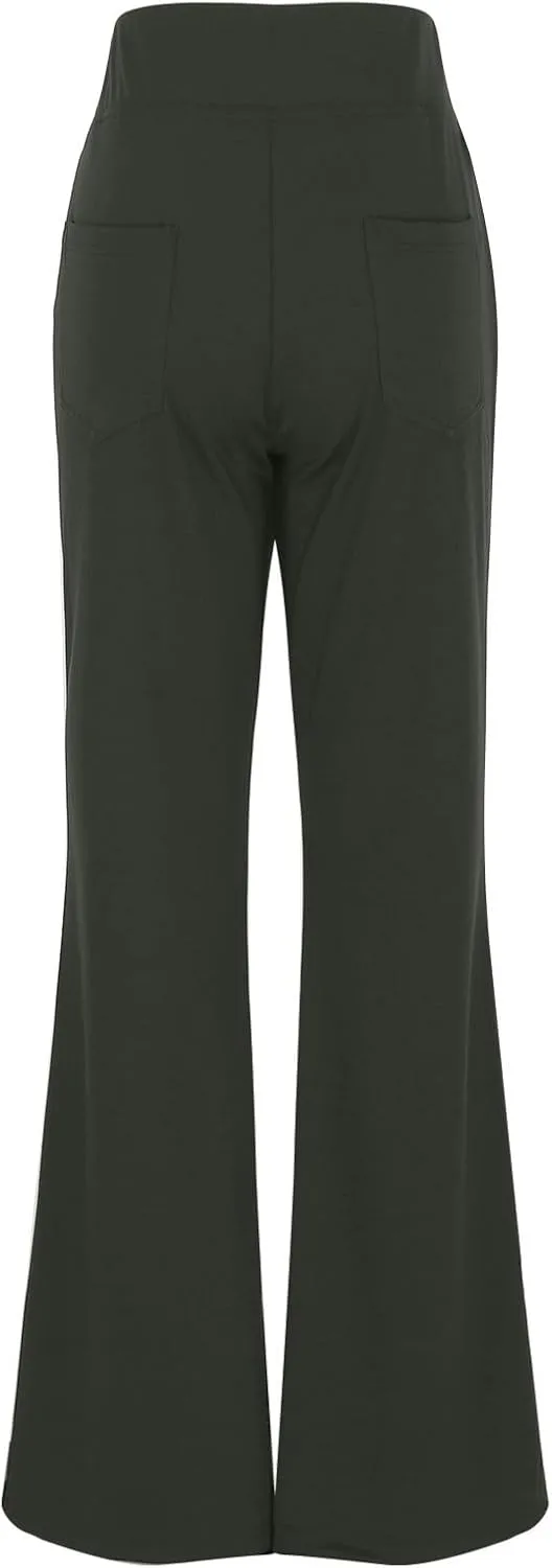 Bootcut Dress Pants for Women,High Waisted Straight Business Pant,Casual Work Trouser,Pull On Office Slacks with Pockets 2025