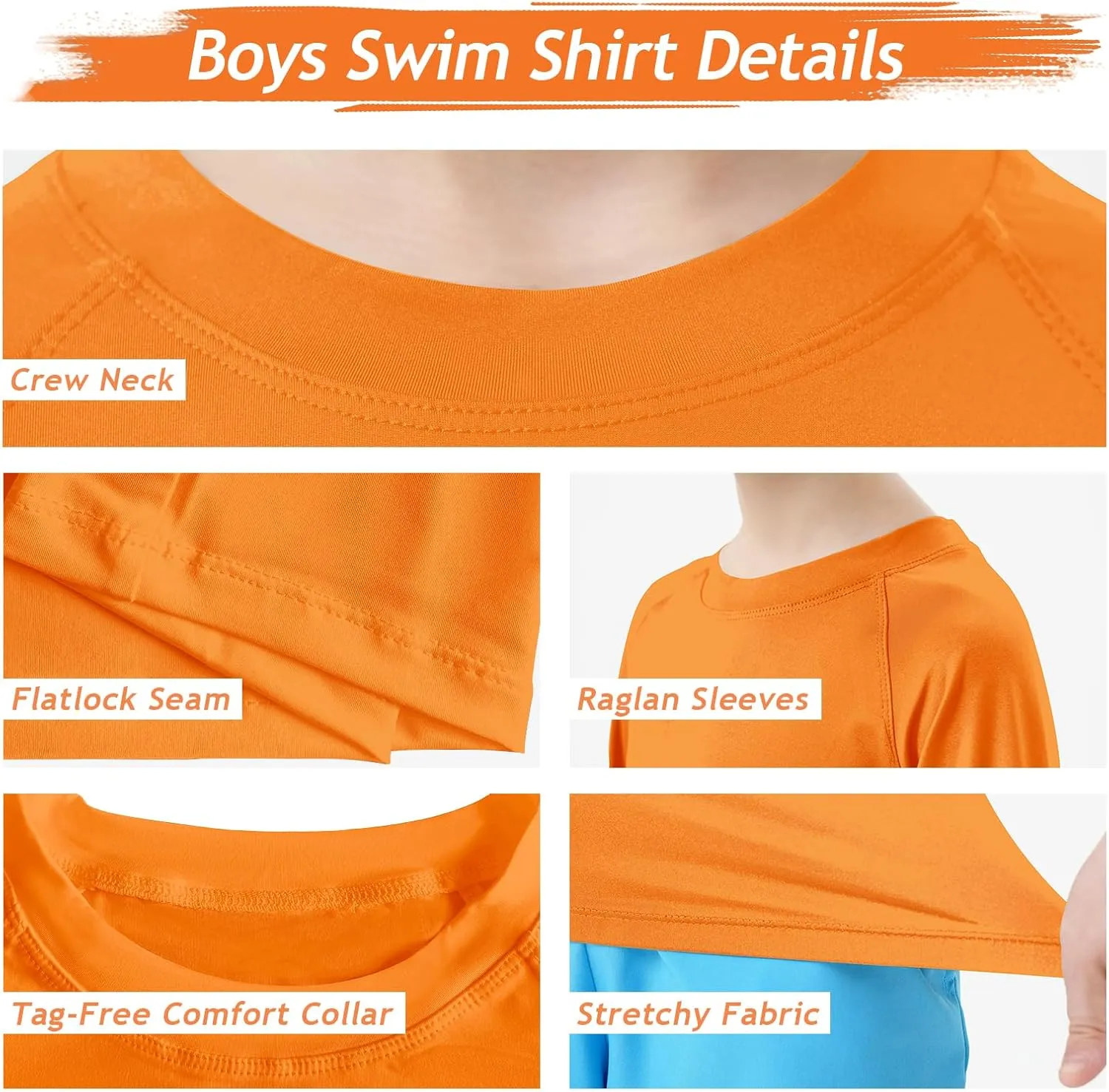 Boys UPF 50  Rash Guard Long Sleeve Swim Shirt UV Sun Protection Swimsuit SPF Water Surfing Sun Shirts for Boy Kids Quick Dry