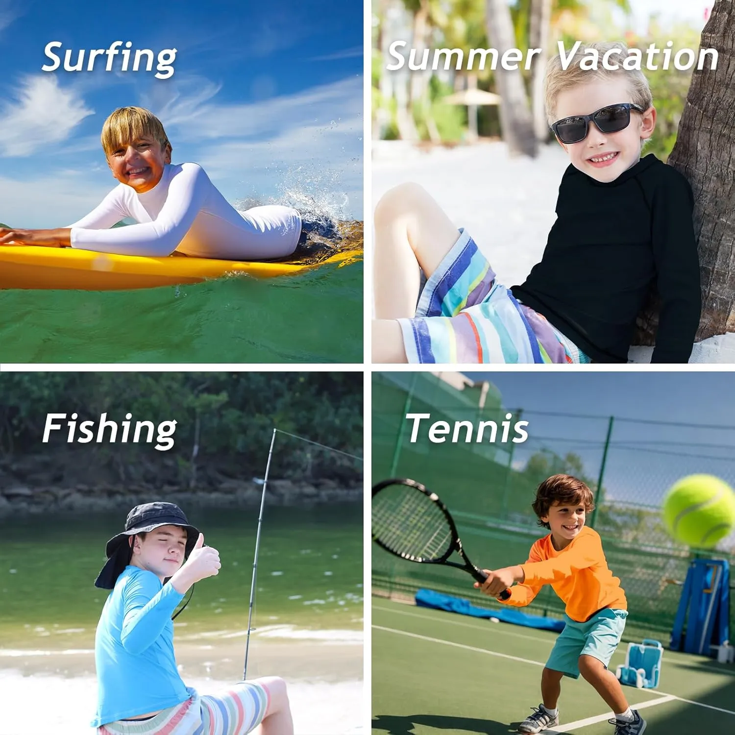 Boys UPF 50  Rash Guard Long Sleeve Swim Shirt UV Sun Protection Swimsuit SPF Water Surfing Sun Shirts for Boy Kids Quick Dry