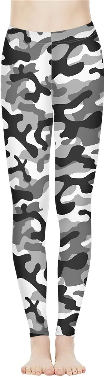 Bulopur Sunflower Workout Legging Pants Full Length, Leopard Women Tummy Control Yoga Pants, Long Leggings for Sport Running