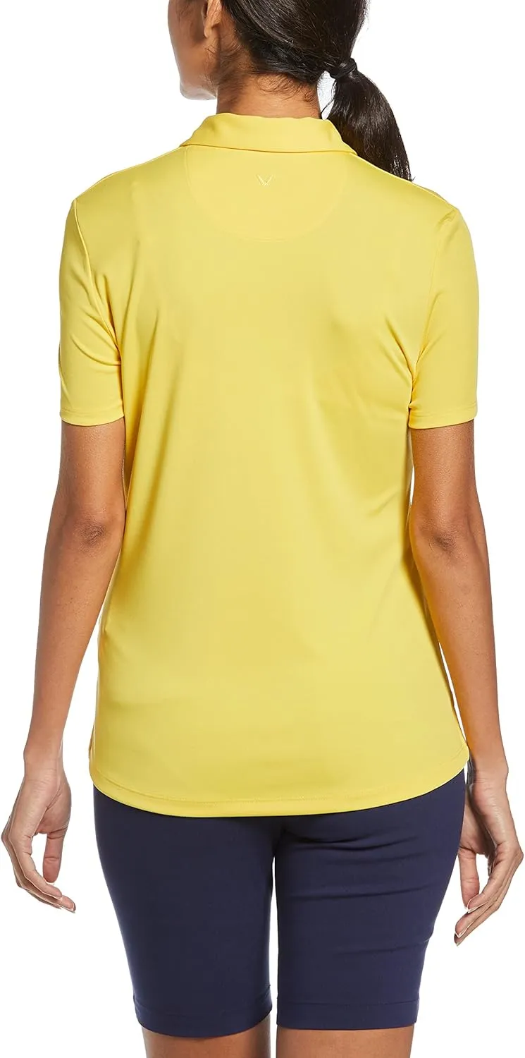Callaway Women's Tournament Short Sleeve Golf Polo Shirt, Added Stretch, Moisture-Wicking, Sun Protection