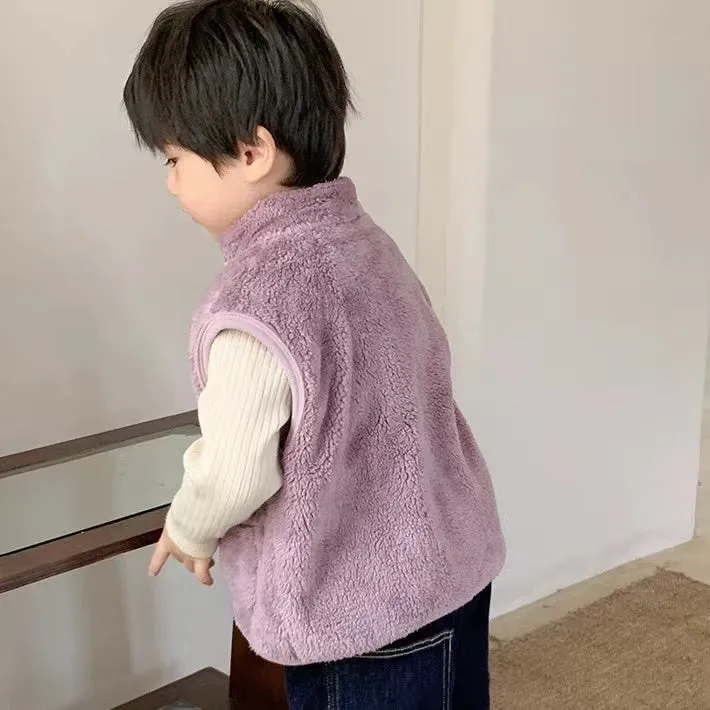 Candy Color Plush Vest