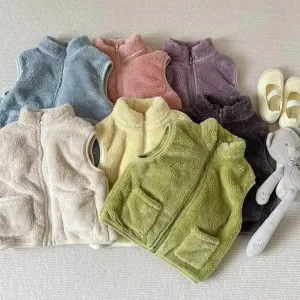 Candy Color Plush Vest