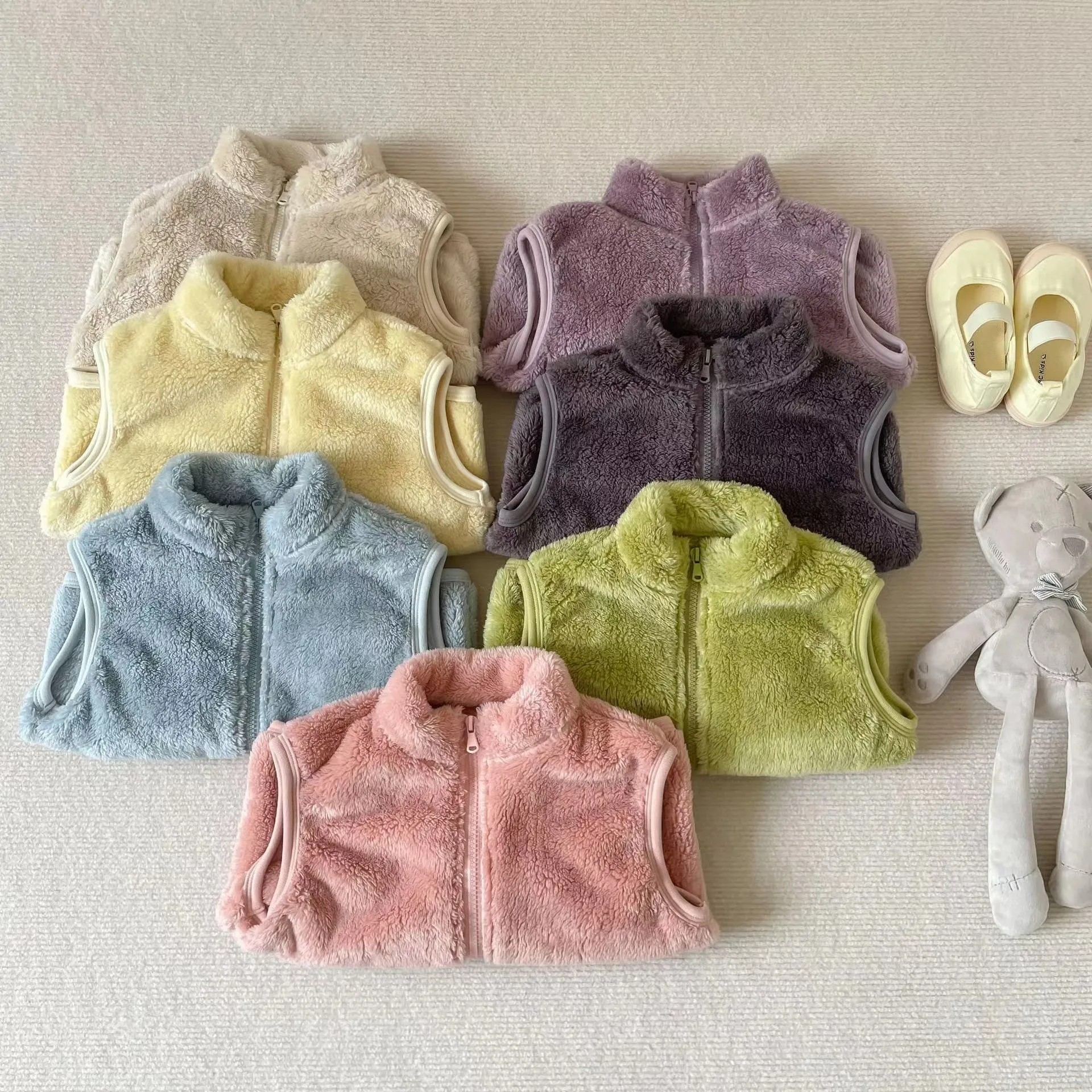 Candy Color Plush Vest