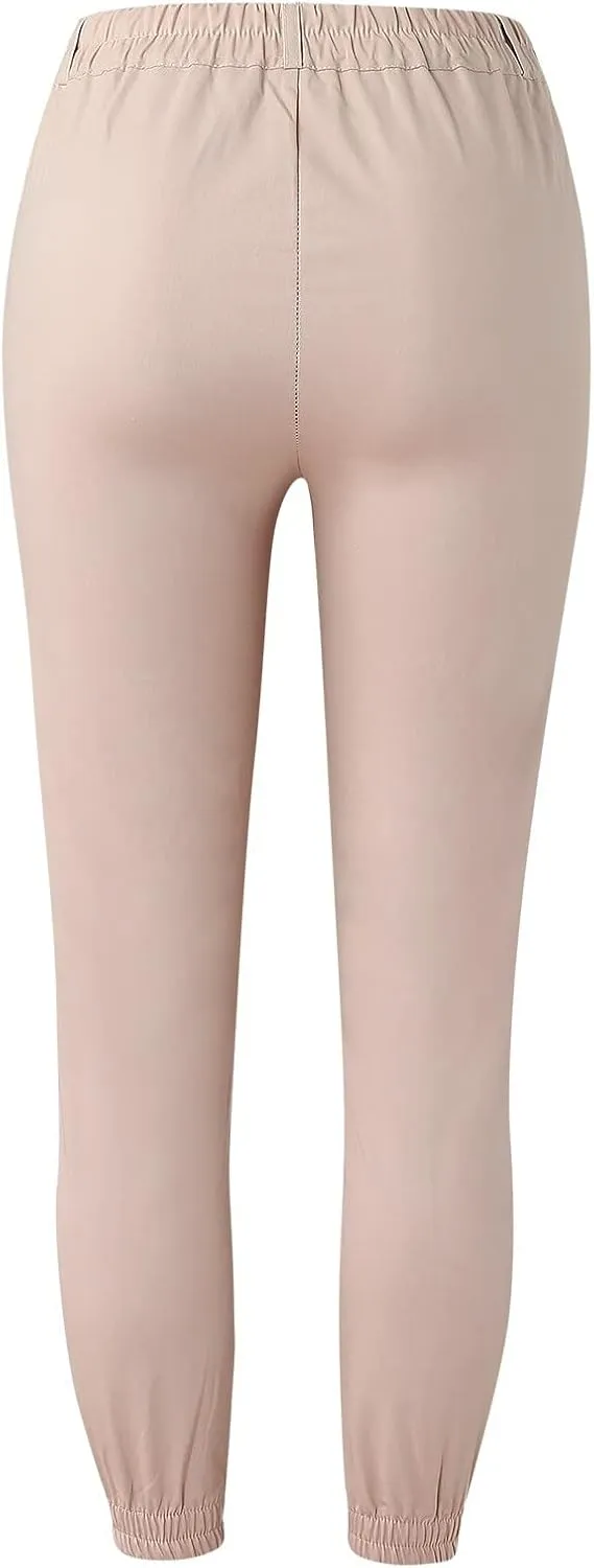 Capri Jeans for Women High Waisted Slim Fit Stretchy Cropped Pants Casual Straight Leg Cinch Bottom Trousers Pockets