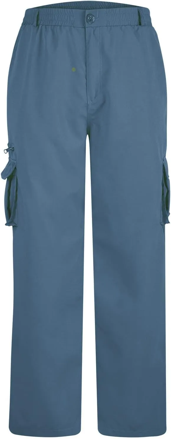 Cargo Pants for Men Elastic Waist Sweatpants Male Athletic Hiking Pants Multic Pockets Drawstring Chino Cotton Slacks
