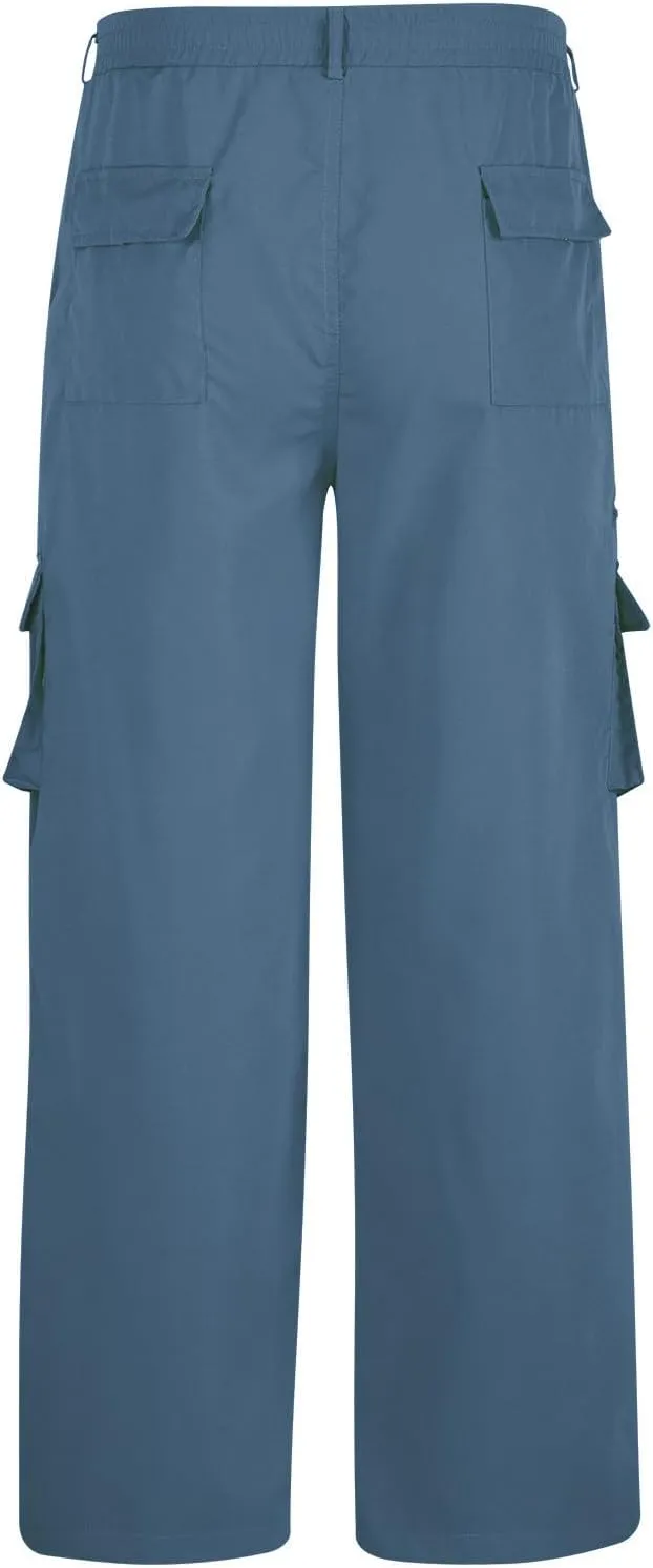 Cargo Pants for Men Elastic Waist Sweatpants Male Athletic Hiking Pants Multic Pockets Drawstring Chino Cotton Slacks