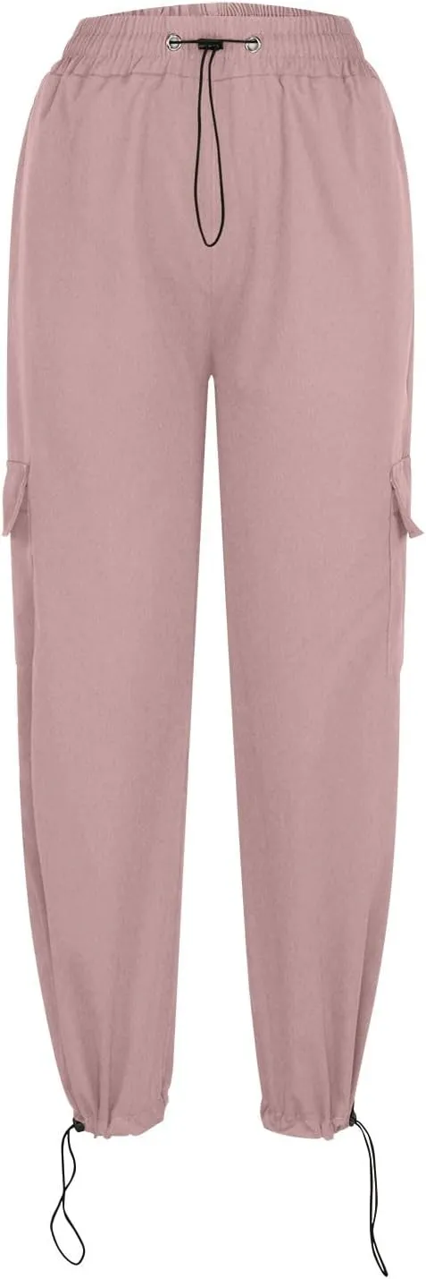 Cargo Pants Women Fashion Wide Leg Pants Parachute Elastic High Waist Baggy Casual Jogger Loose Teen Girls Y2K Trousers