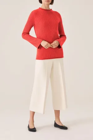 CASHMERE RIB MOCKNECK SWEATER