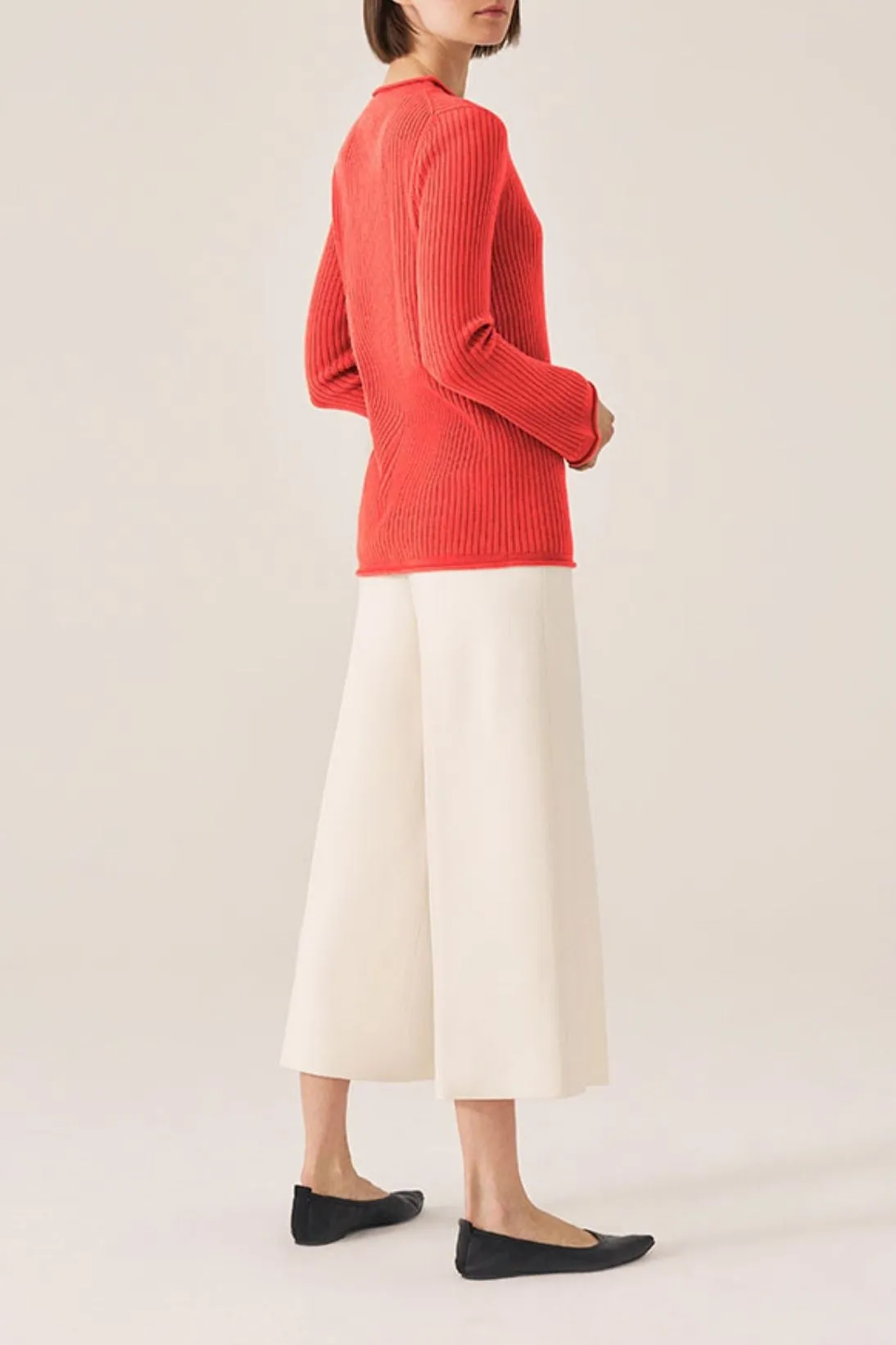 CASHMERE RIB MOCKNECK SWEATER