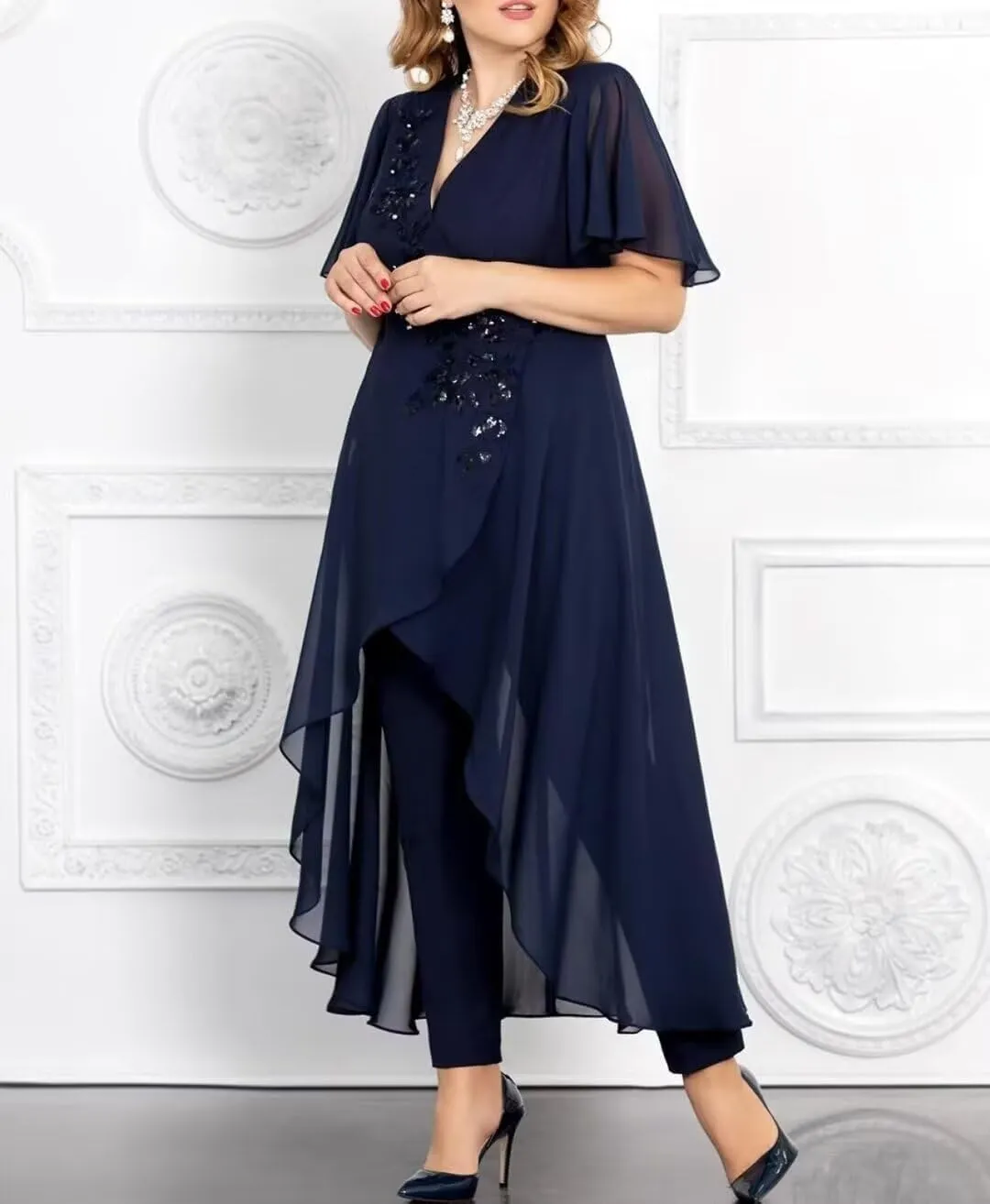 Chiffon Mother of The Bride Pant Suits for Wedding Guest Dresses Formal Outfit Womens Jumpsuit