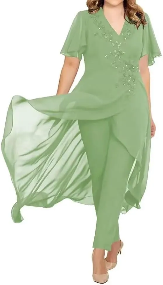 Chiffon Mother of The Bride Pant Suits for Wedding Guest Dresses Formal Outfit Womens Jumpsuit