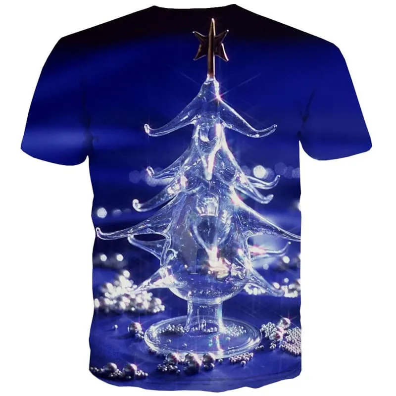 Christmas T-shirt Men Christmas Tree T-shirts Graphic Party T-shirts 3d