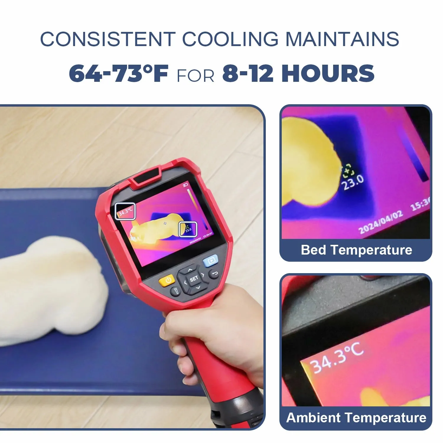 Cooling Elevated Dog Cot with Refillable Ice Pack