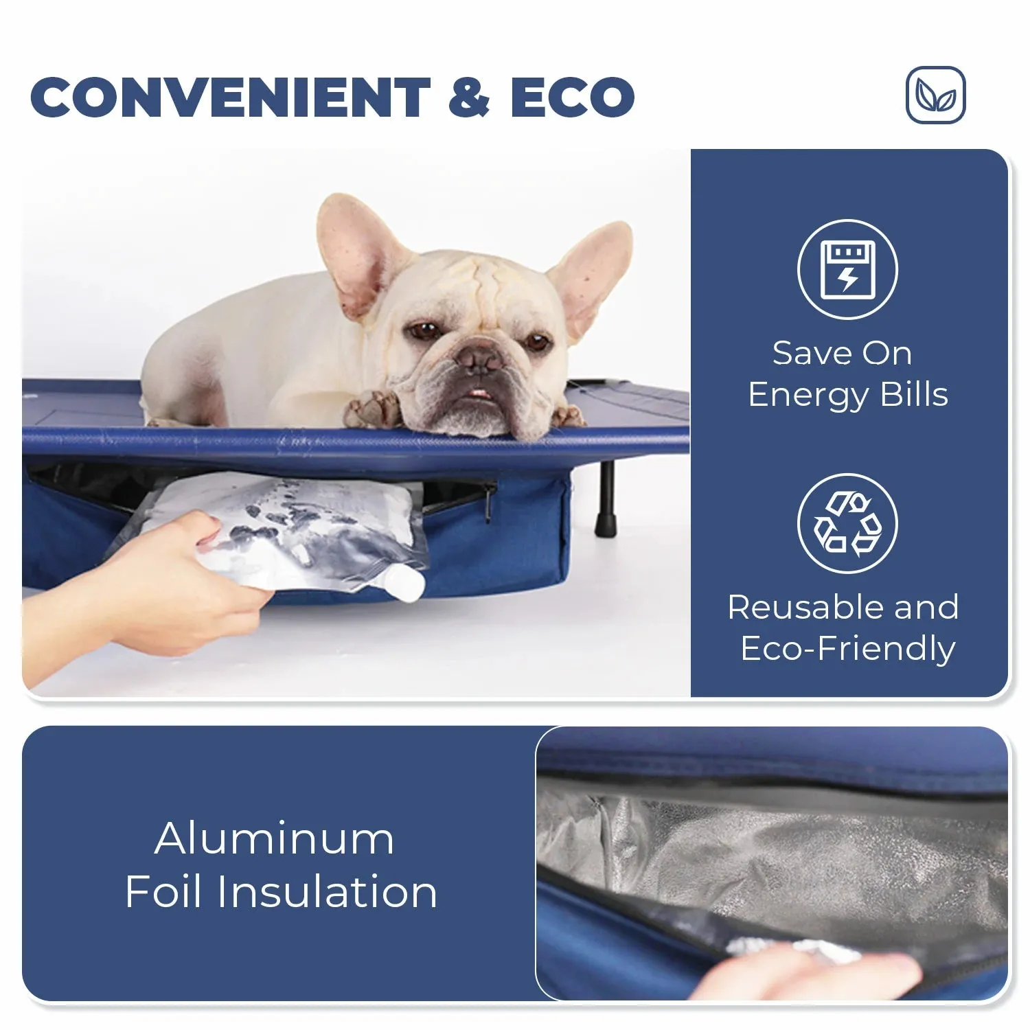 Cooling Elevated Dog Cot with Refillable Ice Pack