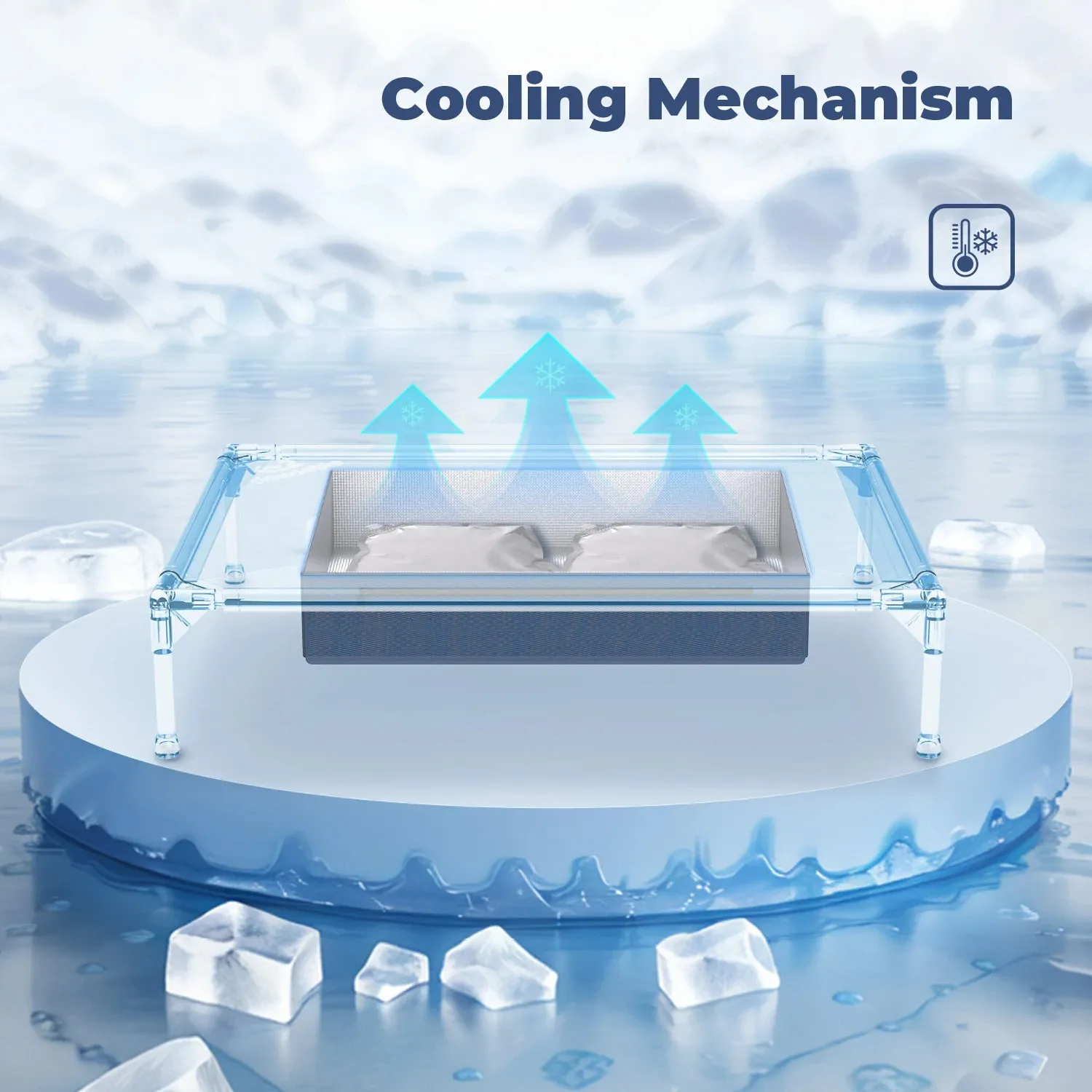 Cooling Elevated Dog Cot with Refillable Ice Pack