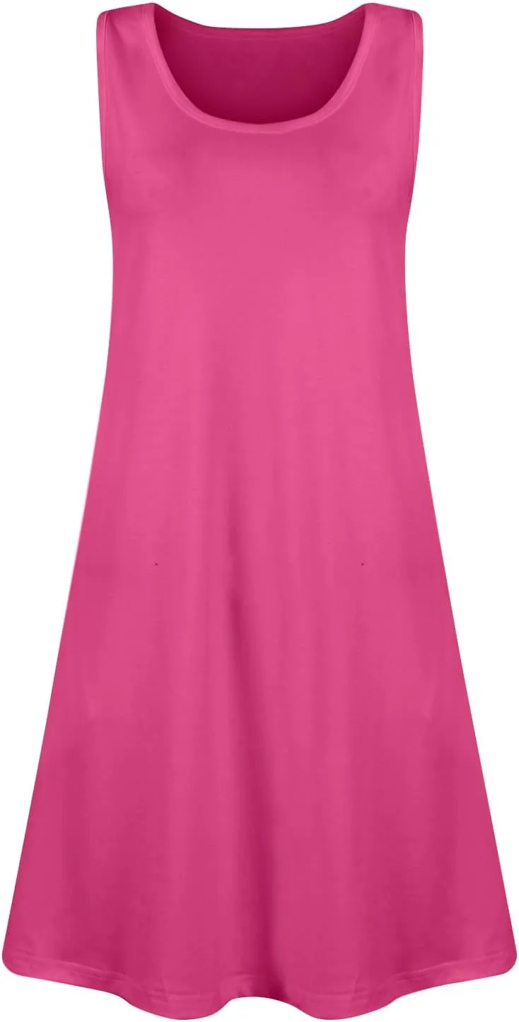 Cute Dresses for Women Spring Tank Top Dress Sundress Sleeveless A Line Dresses Fashion Summer Vest Dress with Pocket