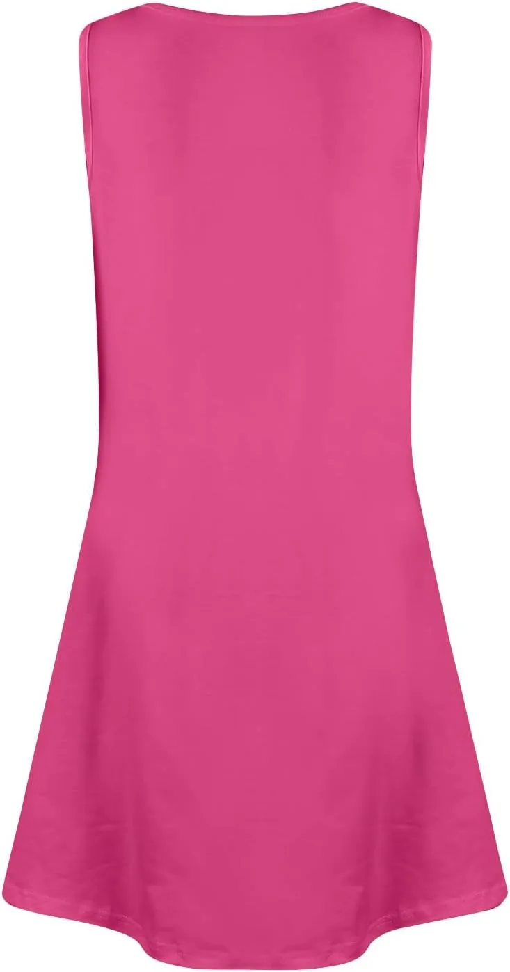 Cute Dresses for Women Spring Tank Top Dress Sundress Sleeveless A Line Dresses Fashion Summer Vest Dress with Pocket