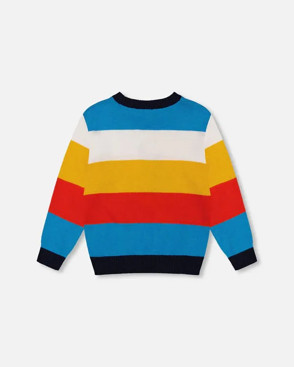 Deux Par Deux Baby Boy Striped Sweater  G20TT74  Peacoat *