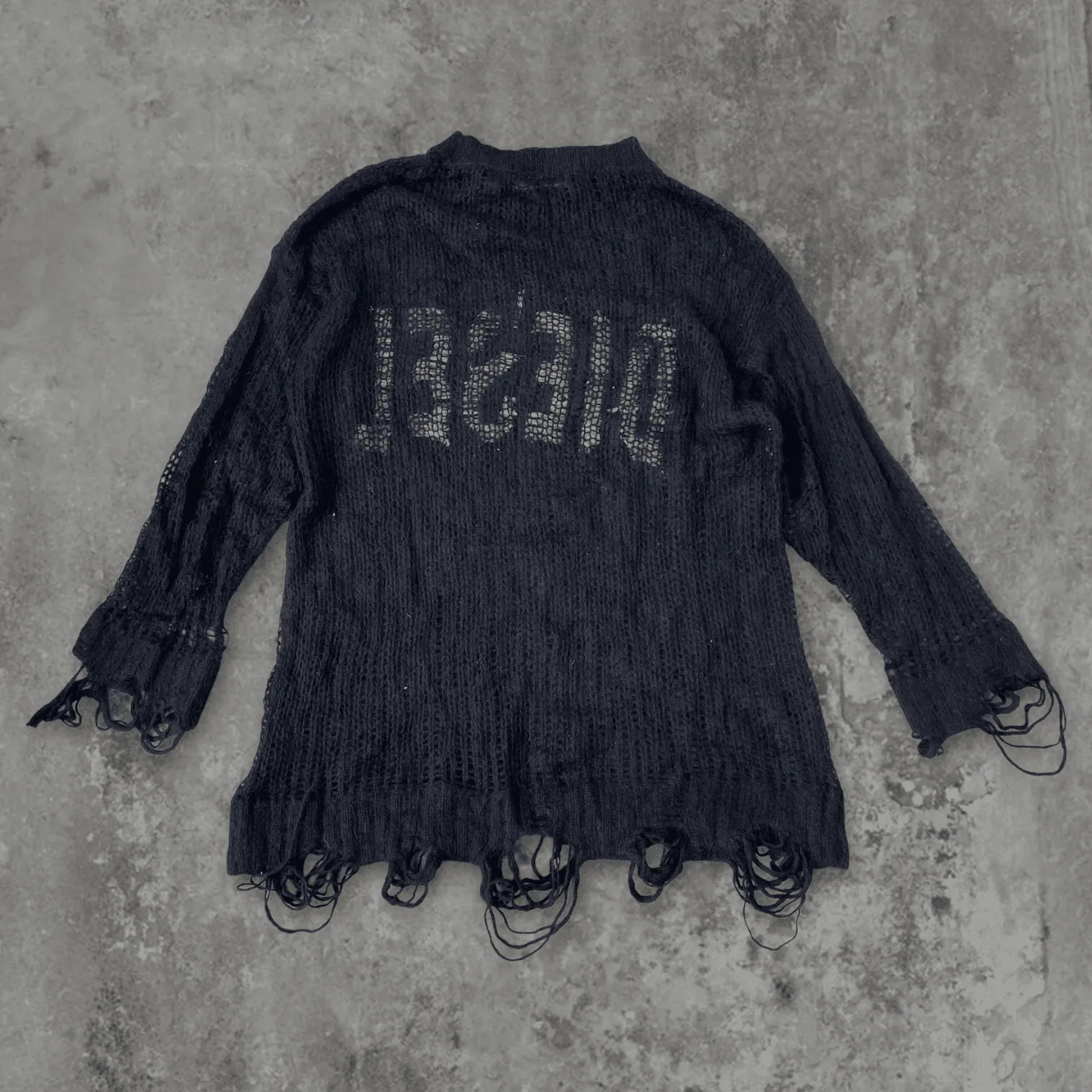 DIESEL DISTRESSED KNIT JUMPER - M