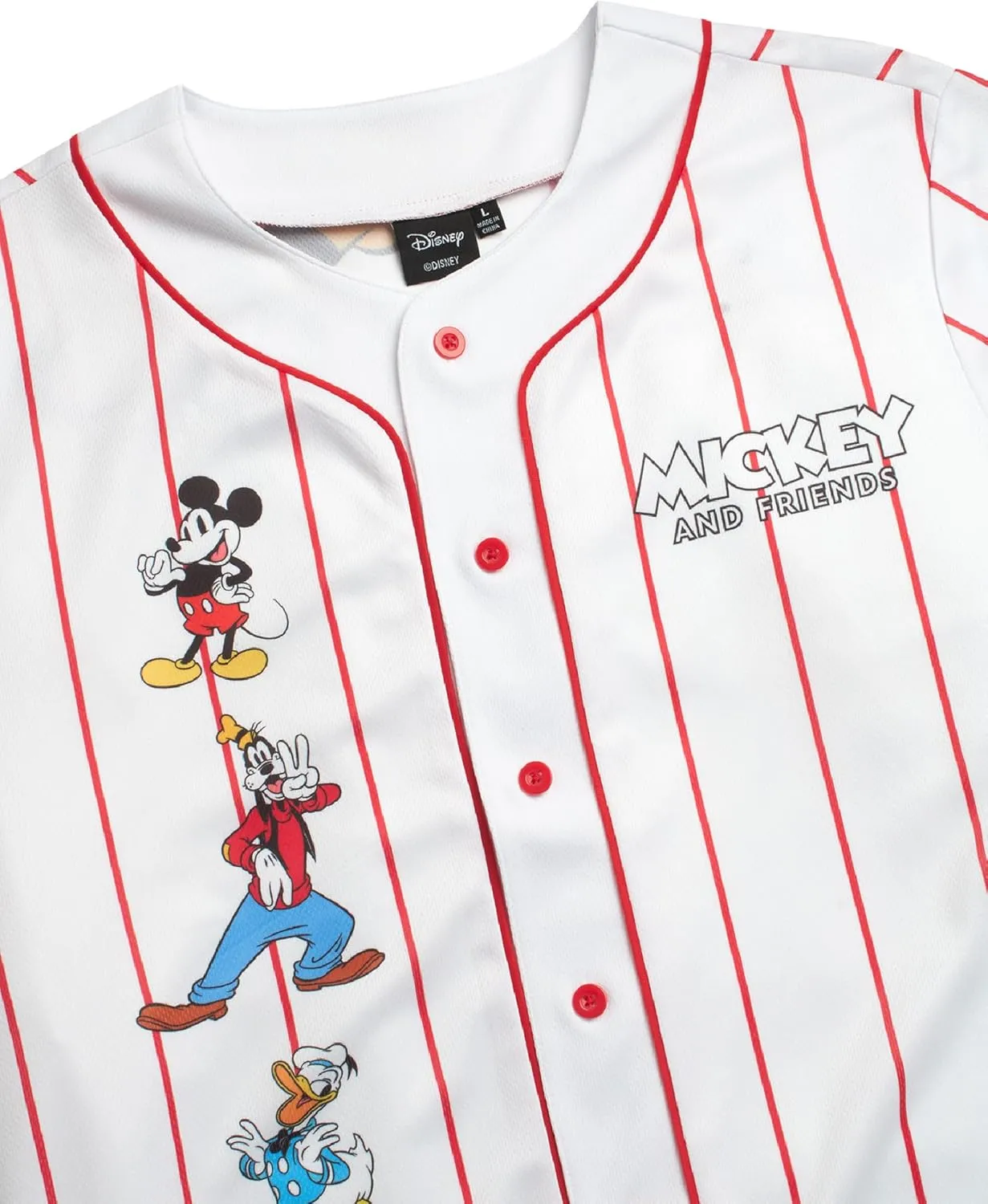 Disney Womens Baseball Jersey - Mickey Mouse Lightning McQueen Marie, Lilo and Stitch Womens Baseball Shirt (Sizes: S-XL)