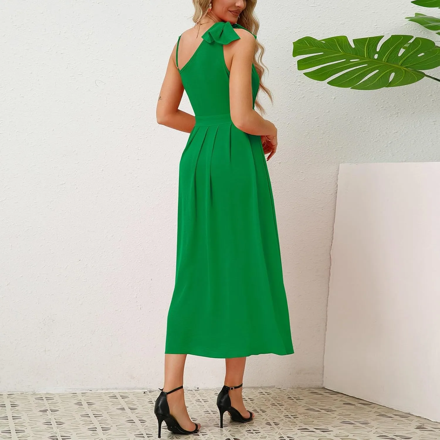 Dresses for Women 2024, Hawaiian Bohemian Flowy Irregular Summer Cocktail Dress V-Neck Casual Sleeveless Dressses