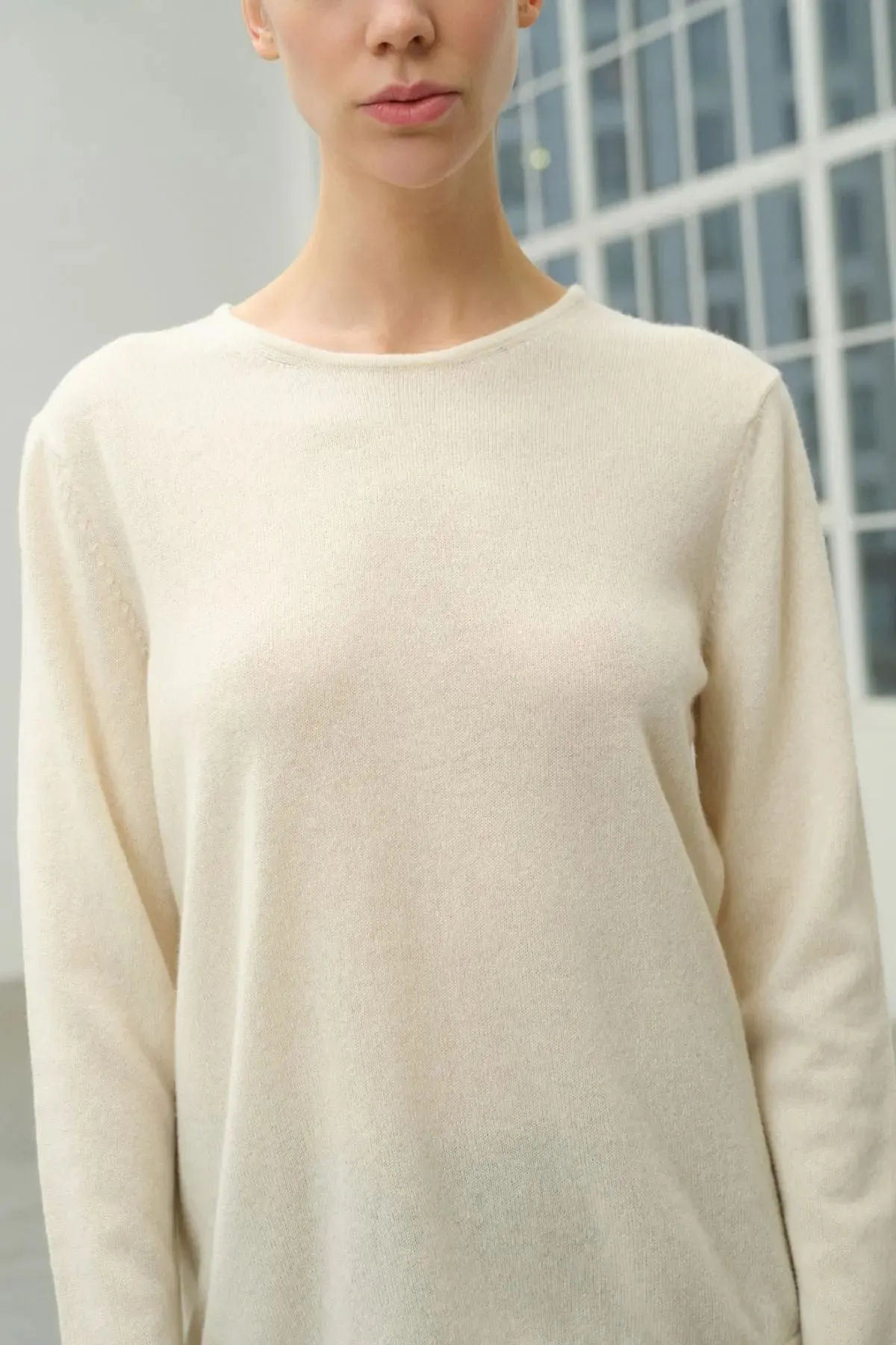 Ecru Pure Cashmere Women's Sweater