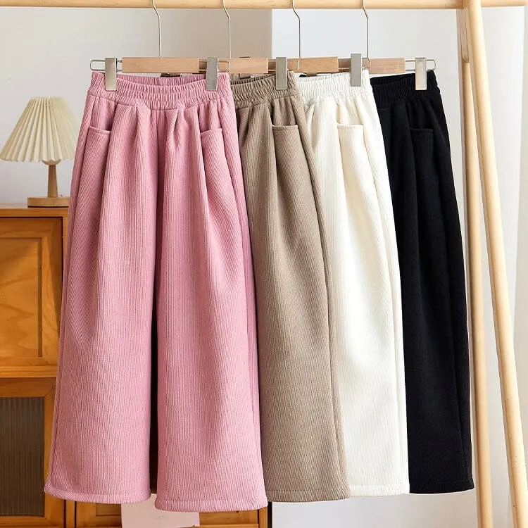 Eloya Fleece-Lined Wide-Leg Pants