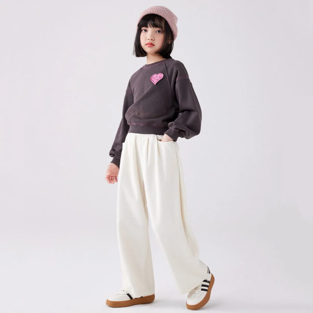 Eloya Fleece-Lined Wide-Leg Pants