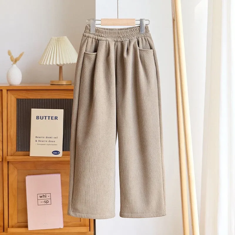 Eloya Fleece-Lined Wide-Leg Pants