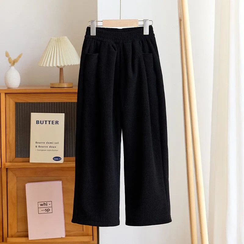 Eloya Fleece-Lined Wide-Leg Pants