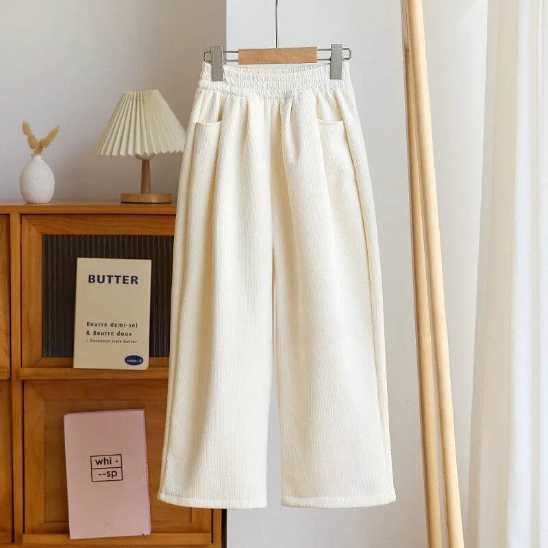 Eloya Fleece-Lined Wide-Leg Pants