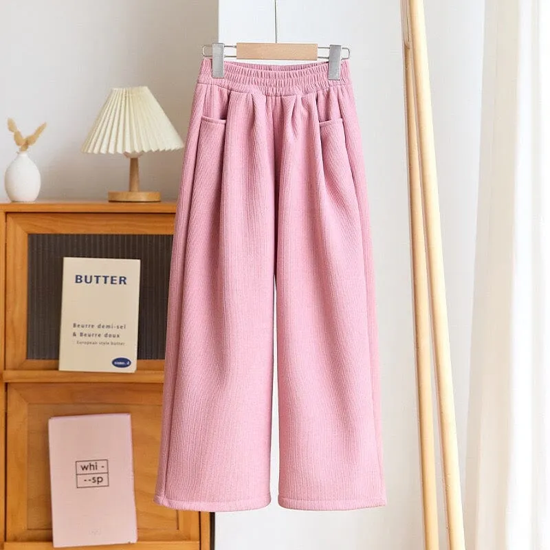 Eloya Fleece-Lined Wide-Leg Pants