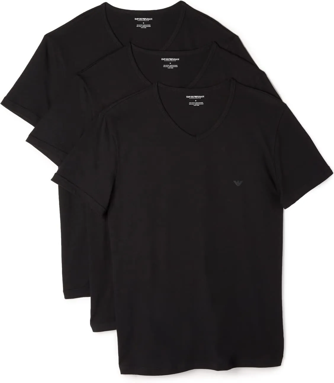 Emporio Armani Men's 3-Pack Regular Fit V-Neck Undershirt