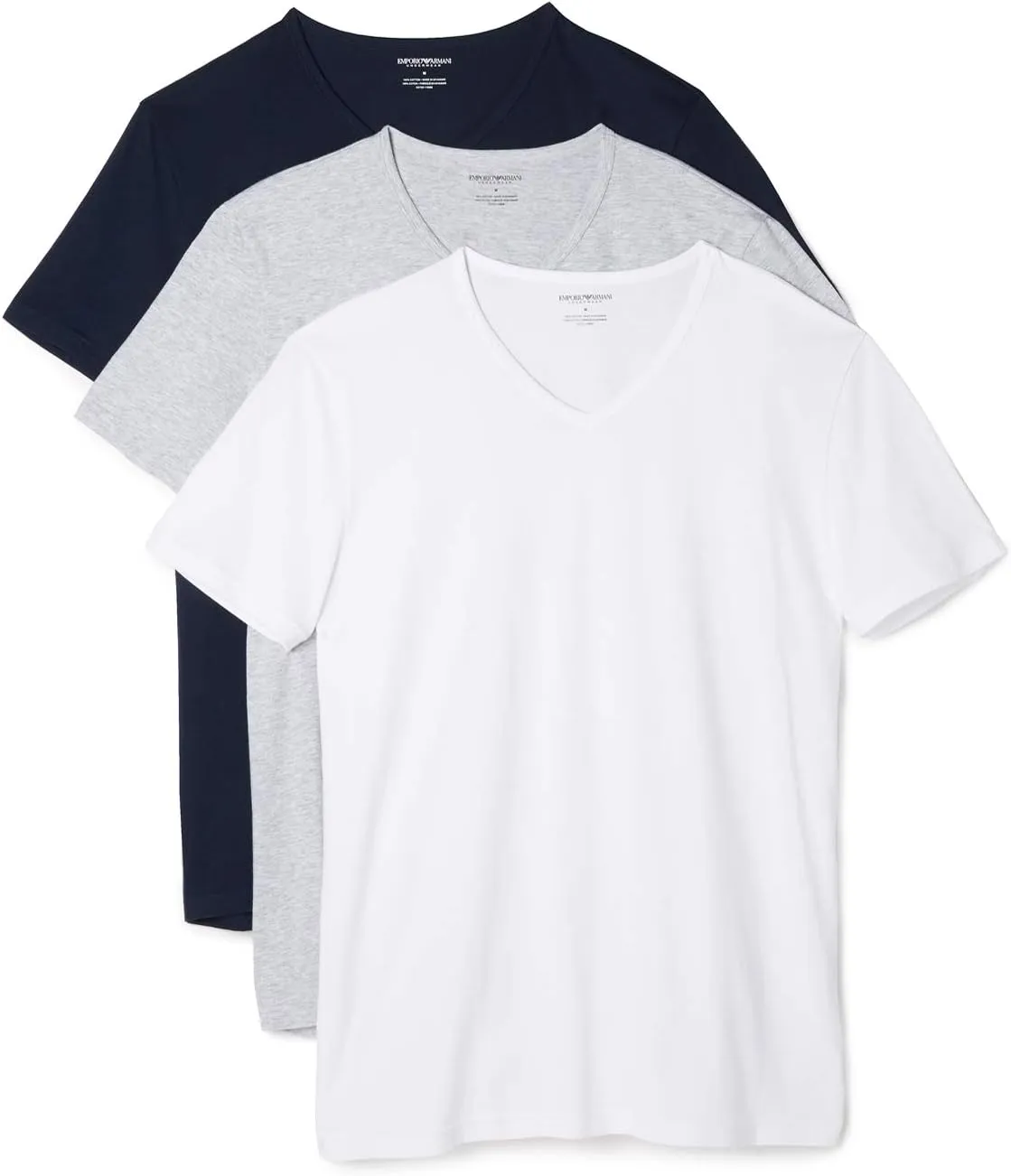 Emporio Armani Men's 3-Pack Regular Fit V-Neck Undershirt