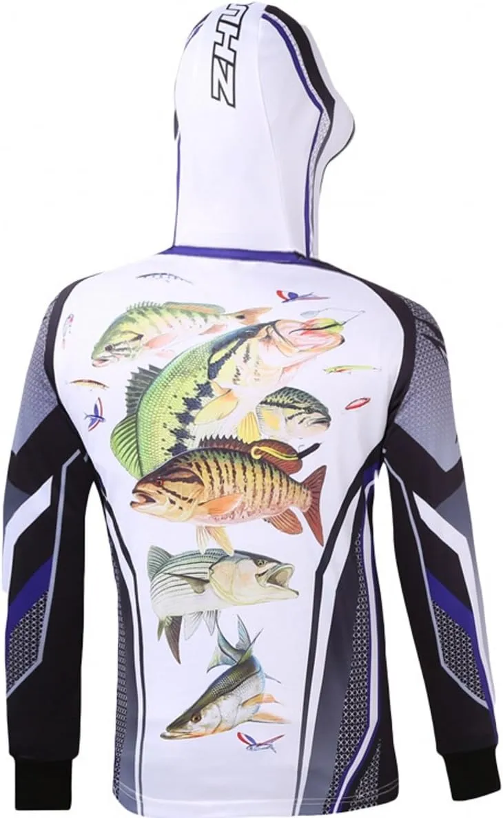 ESEL Men's Fishing Shirt Long Sleeve UPF 50 Sun uv Protection Microfiber Moisture Wicking Performance Quick Dry Hoodie