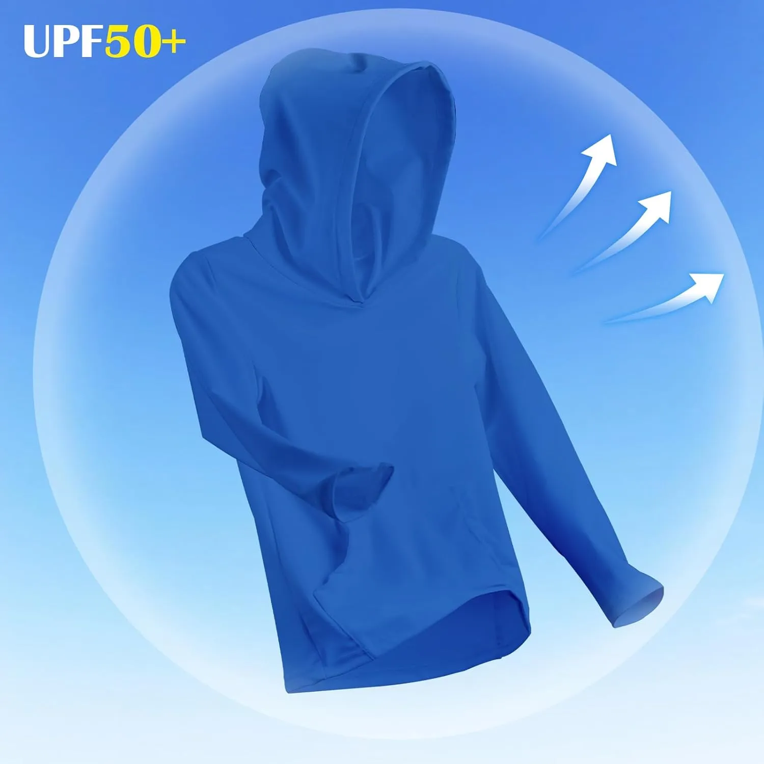 ESTAMICO Boys Hooded Rash Guard Shirts Kids Long Sleeves Quick Dry Surf Shirt UPF 50  Sun Protection Swimwear for 2-12 Years