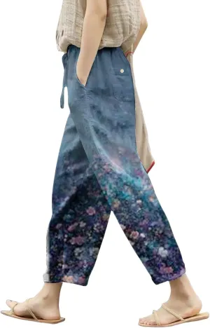 Fleece Lined Leggings Women Drawstring Pants Casual Beach Long Pants Workout Leggings for Women Womens Joggers with